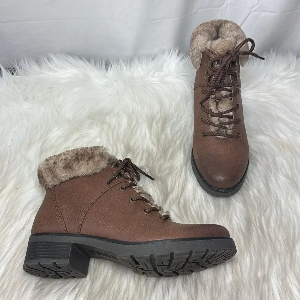 Soul Naturalizer Quentin Women's Brown‎ Faux Fur-Lined Boots NWOT Sz 8